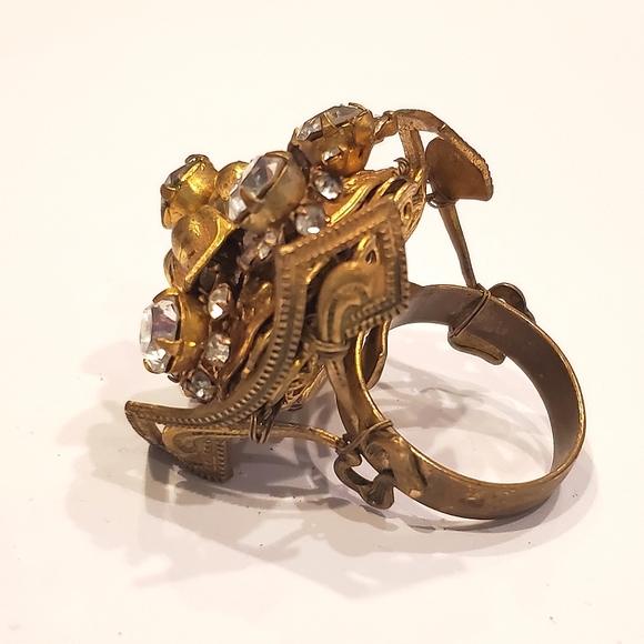 Signed Miriam Haskell Star Flower Ring - Picture 5 of 9